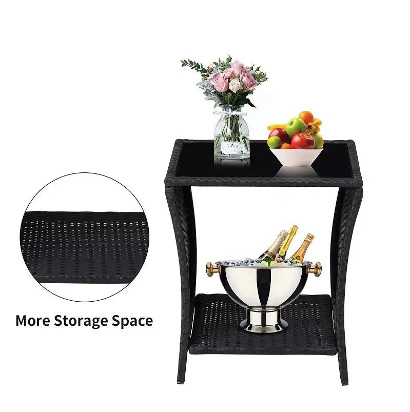 PE/PVC Rattan Patio Chairs & Round Table 3PC Set by dealonline.co.nz