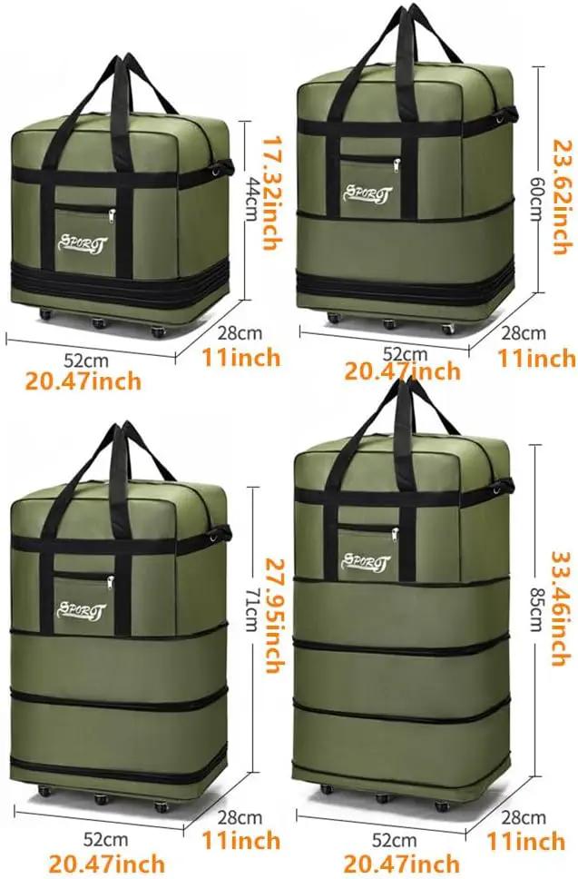 Expandable Extra-Large Travel Duffel Bag with Wheels – Waterproof & Lightweight (6 Wheels) BGMF7155 by ECOTREK