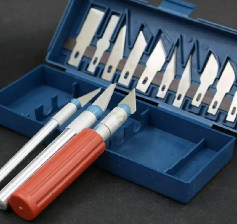 13pcs Hobby Knife Blade Craft Cutter Knife Set With Case Precision knife set by salelink.co.nz