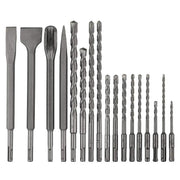 Rotary Hammer Drill Bits Set & Chisels Concrete Masonry Hole Tool 17pcs by salelink.co.nz