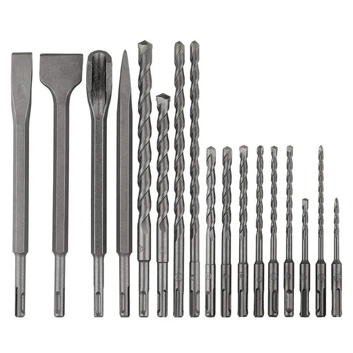 Rotary Hammer Drill Bits Set & Chisels Concrete Masonry Hole Tool 17pcs by salelink.co.nz