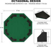 48 Inch Foldable Poker Table Top for 8 Players Chips Tray & Cup Holders Texas by dealonline.co.nz