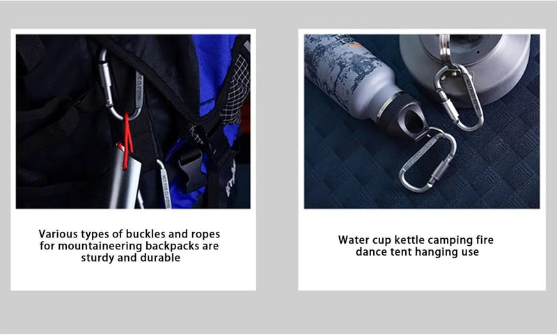 Heavy Duty D-Shaped Aluminium Carabiner Hooks HL3221 by ECOTREK