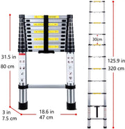 Kiwi Grab Kiwi Grab Ladder Telescopic Aluminium Extension Ladder 3.2m Ladder Telescopic Aluminium Extension Ladder 3.2m
