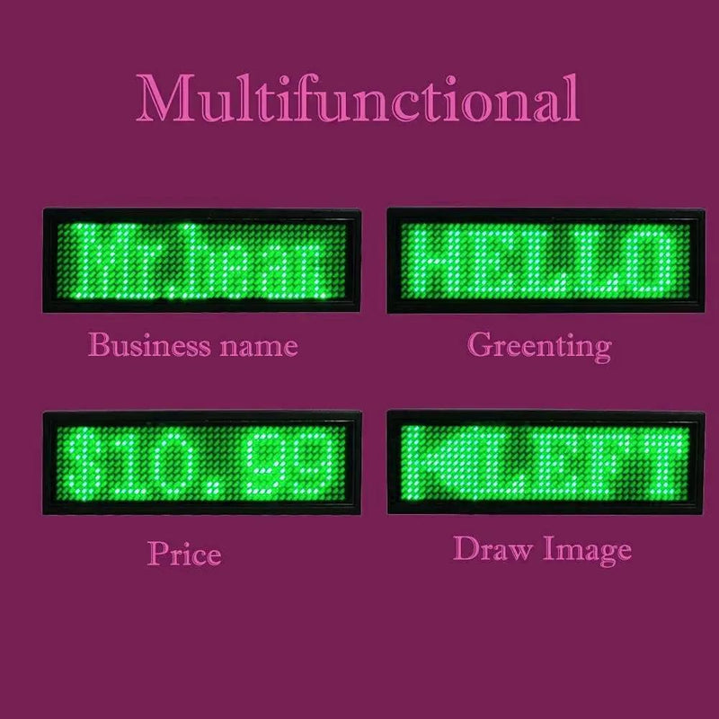 LED Name Badge Tag - Green by salelink.co.nz