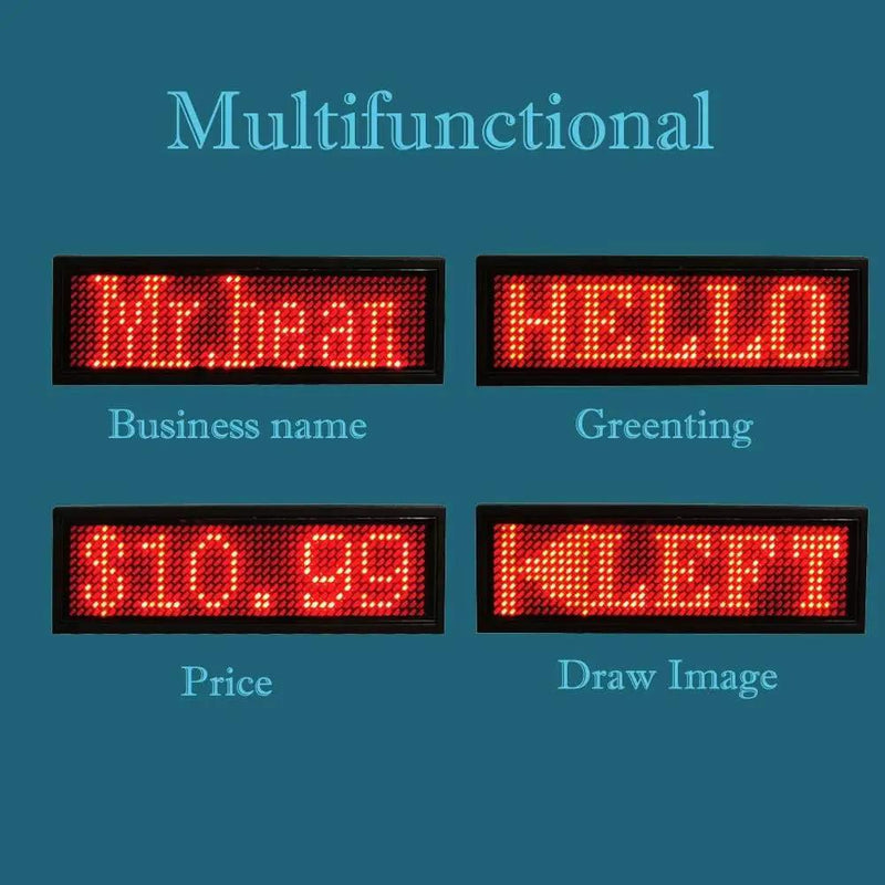 LED Name Badge Tag - Red by salelink.co.nz