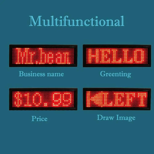 LED Name Badge Tag - Red by salelink.co.nz