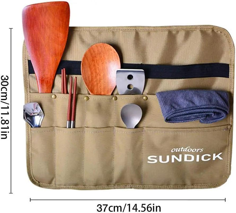 Ecotrek Outdoor Camping Storage Bag – Cutlery Hanging Bag | Picnic Multi-Grid Multipurpose Organiser HS9872 by ECOTREK