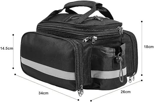 Ecotrek Waterproof Bicycle Rear Seat Bag – Multifunctional Pannier Rack Saddle Bag JS17606 by ECOTREK