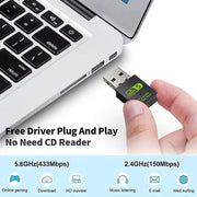 2 in 1 USB Bluetooth 5.0 WiFi Dongle Receiver Adapter by salelink.co.nz