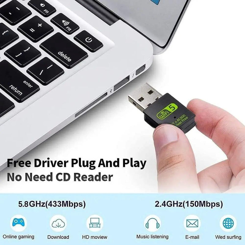 2 in 1 USB Bluetooth 5.0 WiFi Dongle Receiver Adapter by salelink.co.nz