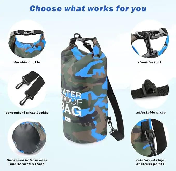 ECOTREK Waterproof Dry Bag – 15L / 20L / 30L Pack Sack with Shoulder Strap WPK5011 by ECOTREK