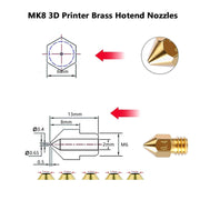 25PCS MK8 3D Printer Extruder Brass Nozzles for Creality Ender 3 by salelink.co.nz