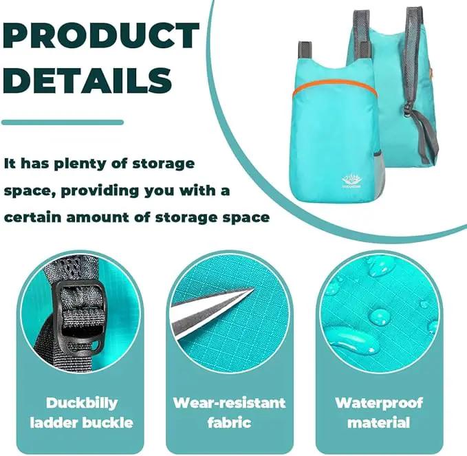Ecotrek Ultralight Foldable Backpack – Water Resistant for Travel, Hiking & Cycling RB3707 by ECOTREK