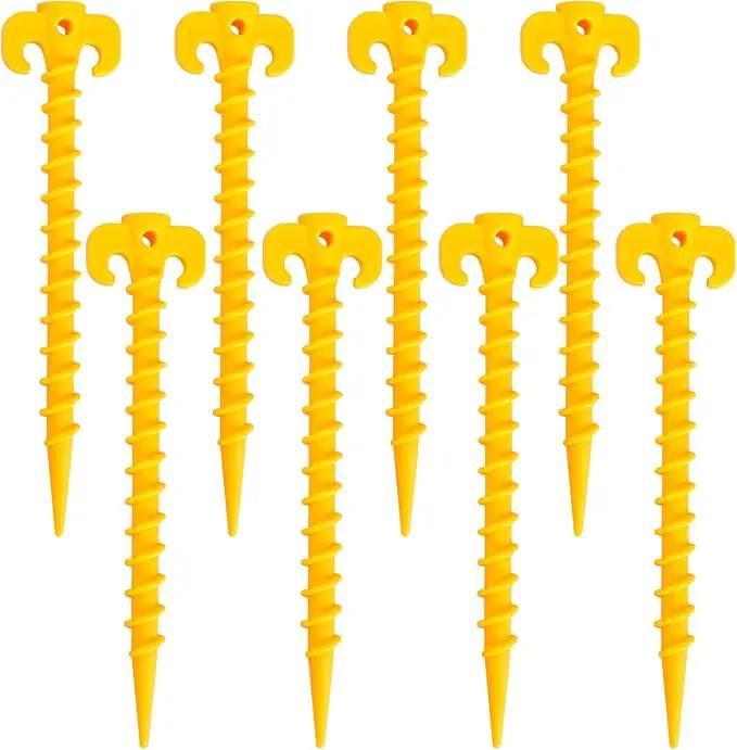 Ecotrek Screw Tent Pegs – 20cm Plastic Spiral Ground Stakes for Camping, Tarp & Outdoor Shelters JP52013 by ECOTREK