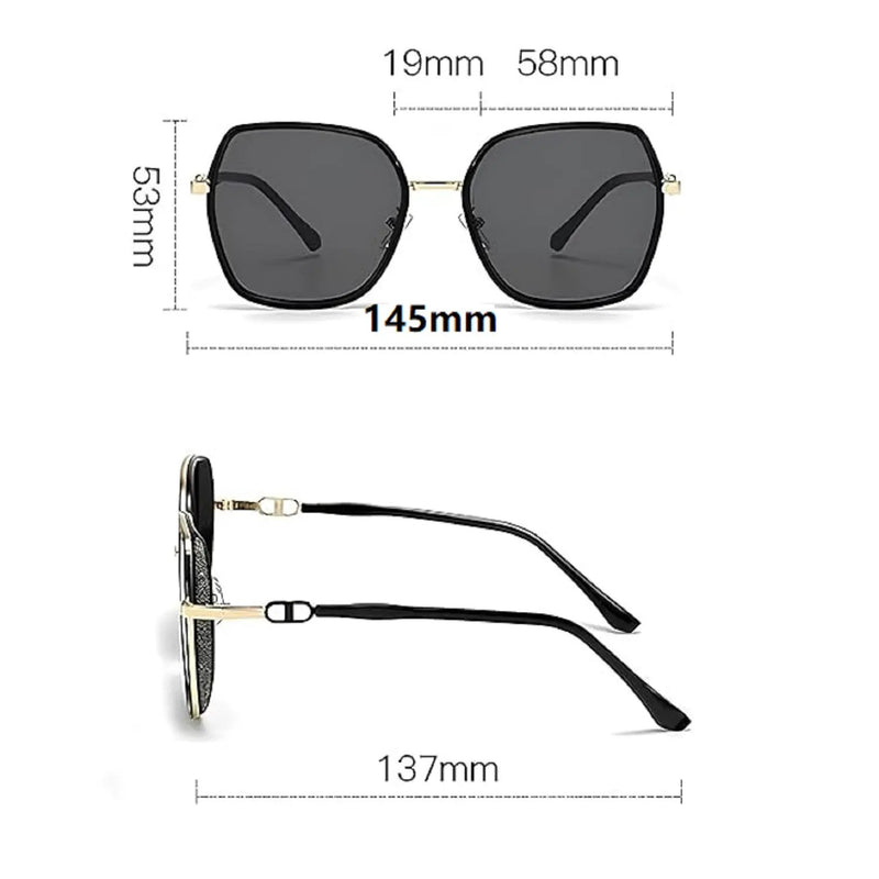 Ecotrek UV Protected Oversized Sunglasses for Women – Square Frame LX21-21 by ECOTREK