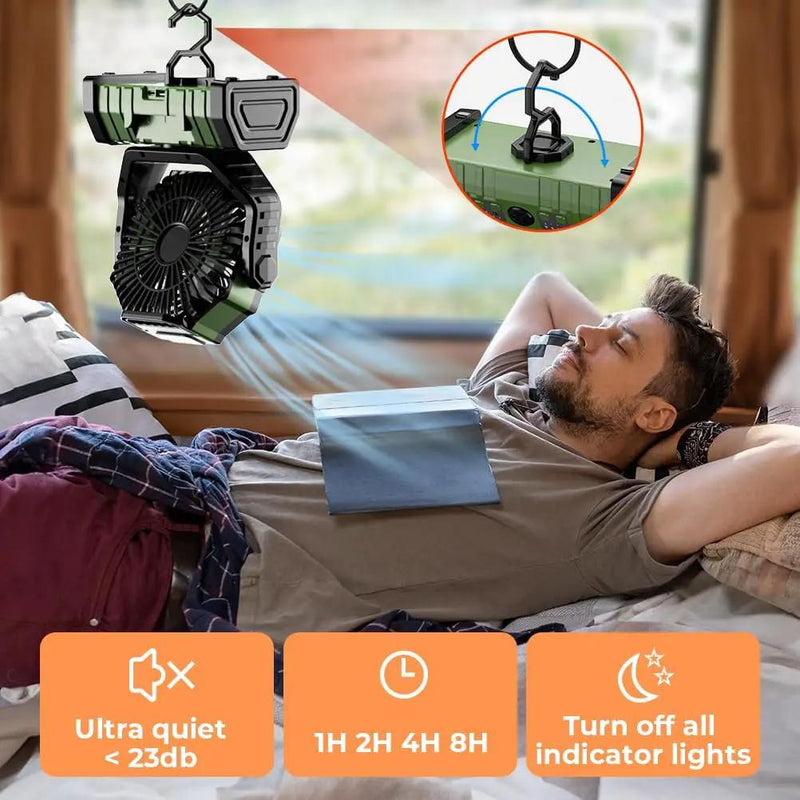 LED Camping Fan 20000mAh Rechargeable Power Bank Remote by salelink.co.nz
