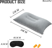 ECOTREK ECOTREK Inflatable Travel Pillow With Contoured Support And Velvet Finish ECOTREK Inflatable Travel Pillow With Velvet Finish