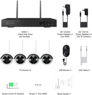 Include 1TB HDD 24hrs recording CCTV wireless security Camera NVR 4CH 1080P by Kiwi Grab