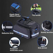 Ecotrek Waterproof Bicycle Rear Seat Bag – Multifunctional Pannier Rack Saddle Bag JS17606 by ECOTREK