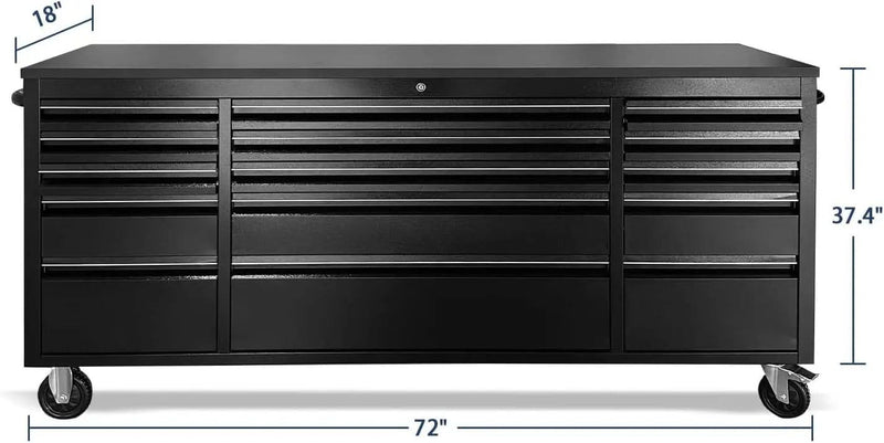 72 Inch 15 Drawers black Tool Chest workbench by Kiwi Grab