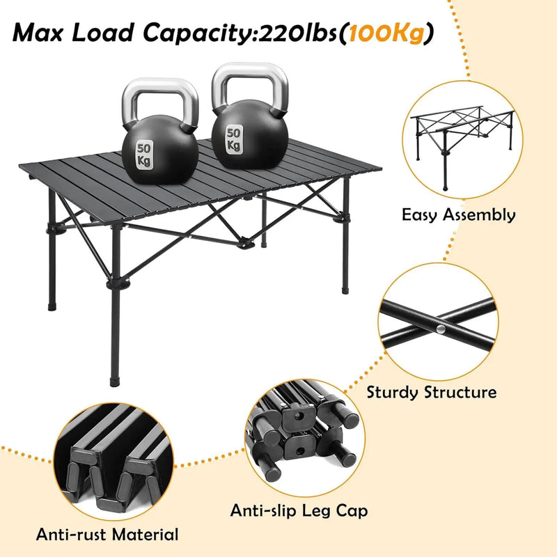 The Perfect Travel Camping Table – 95cm Foldable Outdoor Table LFRD5041 by ECOTREK