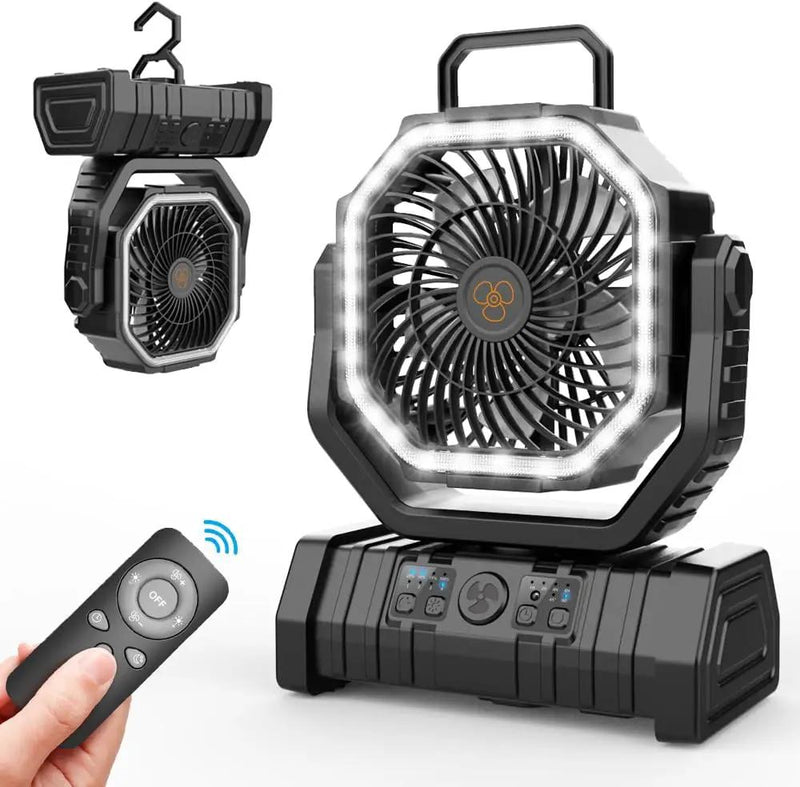 Portable Tent Camping Fan Desk Fan LED Lantern by salelink.co.nz