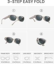 Ecotrek Women Polarised Folding Sunglasses – UV380 Retro Lightweight Shades LX18-21 by ECOTREK