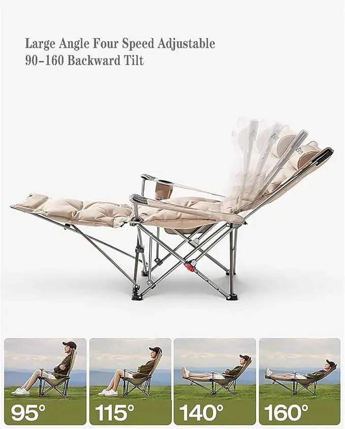 Ecotrek Folding Camping Chair with Footrest & Recline – 2-in-1 Portable Outdoor Chair FY1352 by ECOTREK