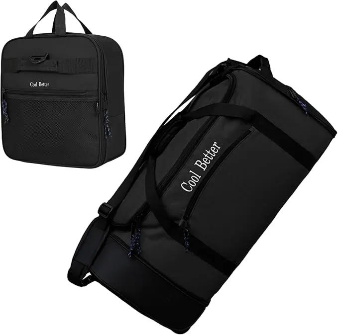 Ecotrek 55L Foldable Rolling Duffel Bag with 2 Wheels – Waterproof Oxford Weekender Travel Bag FL6121 by ECOTREK