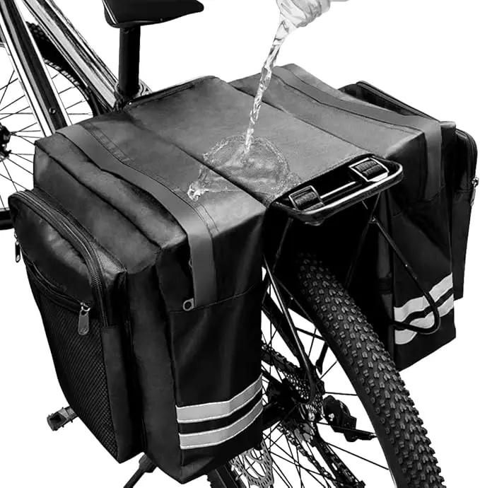 Ecotrek 30L Waterproof Bike Rear Rack Double Pannier Bag with Reflective Trim – Black JS76603 by ECOTREK