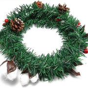 5M Artificial Christmas Wreath Green String Lights Cotton Pine Cones by salelink.co.nz
