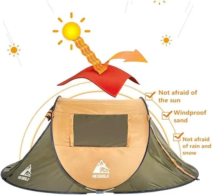 Boat-Shaped Pop-Up Camping Tent Large 260(L) x 150 (W) x 105(H)cm DYLF2712 by ECOTREK