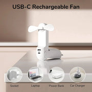 Mini Fan with Power Bank, Flashlight by salelink.co.nz