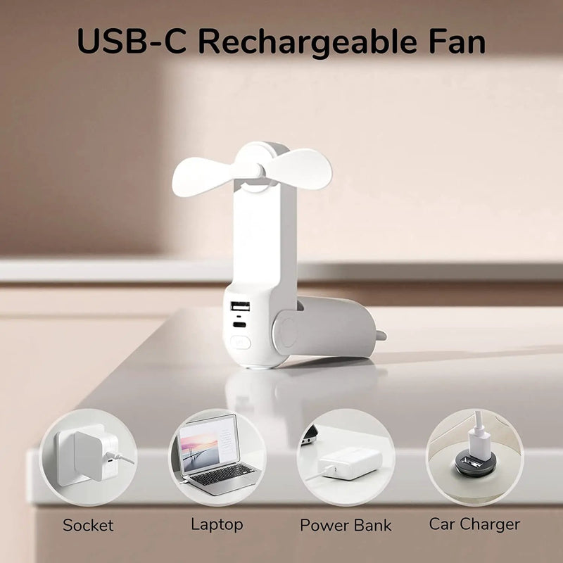 Mini Fan with Power Bank, Flashlight by salelink.co.nz