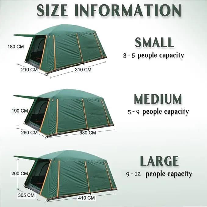 Family Tent –Double layers Waterproof-3 Size Two Colours Aavailable LCF91228 by ECOTREK