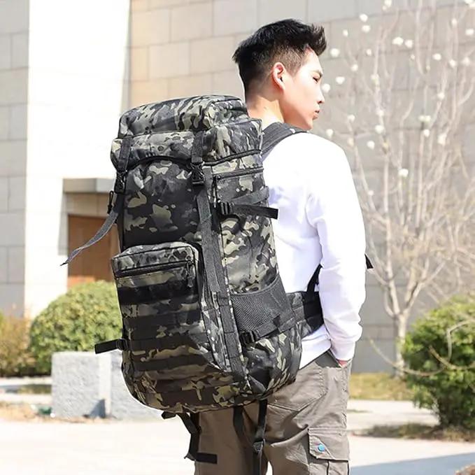 Ecotrek 70L Military Backpack – Tactical Camping, Hiking & Travel Rucksack BDHS5176 by ECOTREK
