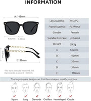 ECOTREK Women’s Oversized Sunglasses – UV400 Retro Square Fashion Shades LX07 by ECOTREK