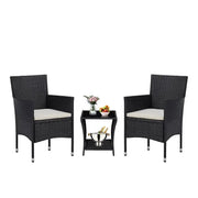 PE/PVC Rattan Patio Chairs & Round Table 3PC Set by dealonline.co.nz