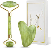 Jade Roller and Gua Sha Massager Set by Poppy Gifts