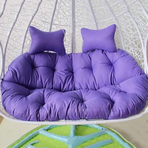 Purple - Cushion Pad Seat Set High Quality For Double Hanging Basket Chair by dealonline.co.nz