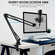 Professional PC Podcast Streaming Cardioid Condenser Microphone Kit with Boom Ar by dealonline.co.nz