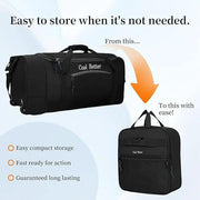 Ecotrek 55L Foldable Rolling Duffel Bag with 2 Wheels – Waterproof Oxford Weekender Travel Bag FL6121 by ECOTREK