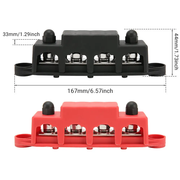 2PCS Positive Negative Bus Bar Battery Power Distribution Block 4xM10 Terminal by salelink.co.nz