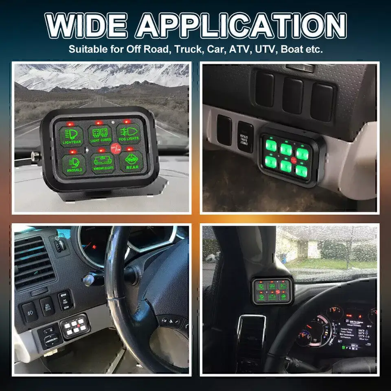 6 Gang Rocker Switch Panel by salelink.co.nz