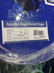 Aquatec Ropes 8MM x 500M Yellow Green Fleck Permit rope by Donaghys