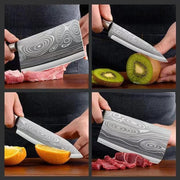 Household Kitchen Knife Suit Laser Pattern Stainless Steel Kitchen Knives 6piece Set Of Knives by China Dropship