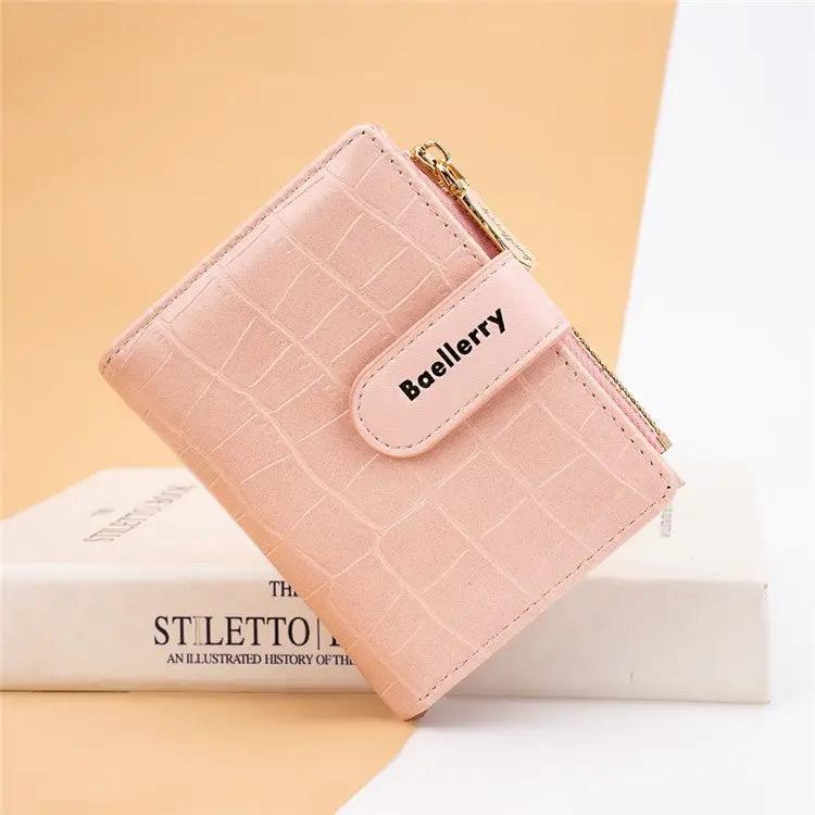 Brands HD BAELLERRY N8327 Fashion Stone Texture PU Leather Women Bi-fold Short Wallet BAELLERRY N8327 Fashion Stone Texture PU Leather Women Bi-fold Short Wallet