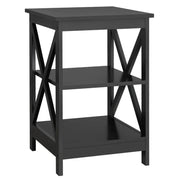 3 Tier Wood X Shape Bedside End Table Storage Cabinet Night Stand by Yaheetech