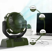 Outdoor Camping Fan with Power Bank and LED Light - Portable 3-Speed Fan by Mead's Supply & Equipment Outfitters limited